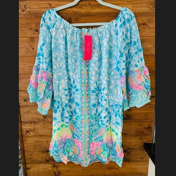 - NWT Lilly Pulitzer Nevie Dress Multi Caribbean Citrus Engineered - Picture 2 of 2